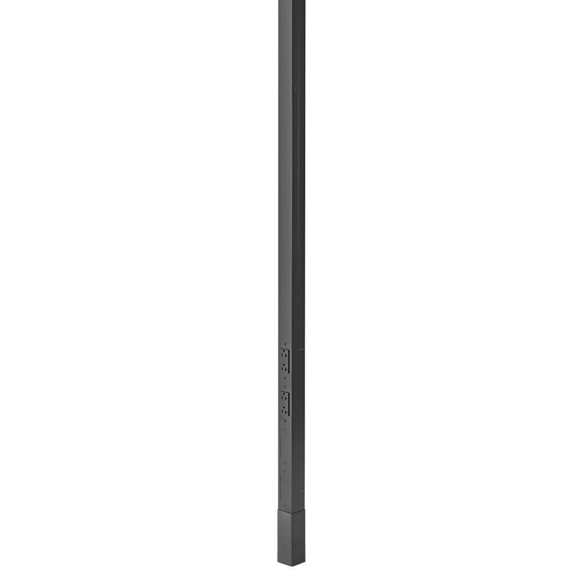 HBLPP12BK 19-Strands Pre-Wired Service Pole, (2) Receptacles, (2) Knockouts Capacity, 3 Outlets, 12 ft 2 in L x 2.13 in W, Aluminum