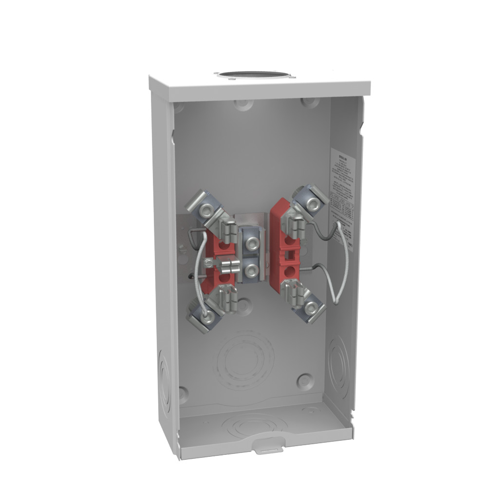U7021-RL-TG-5T Single Position Meter Socket, 200 Amp, 1 Phase, Ringless, No Bypass, 5 Term, OH, 600V, Triplex