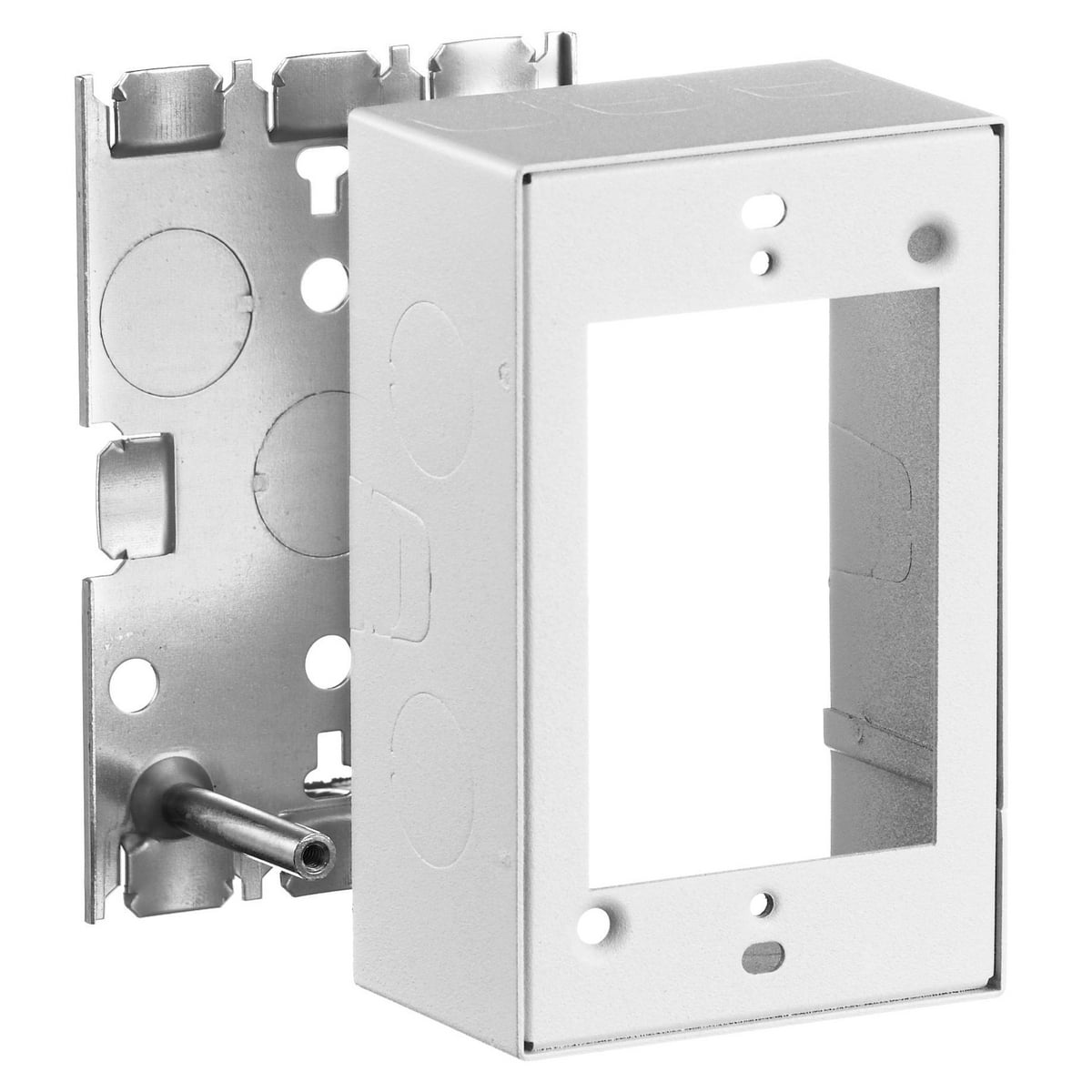 HBL5748WA 1-Gang Combination Standard Raceway Box, 4.6 in L x 3 in W x 1.3 in H, Rolled Steel, White