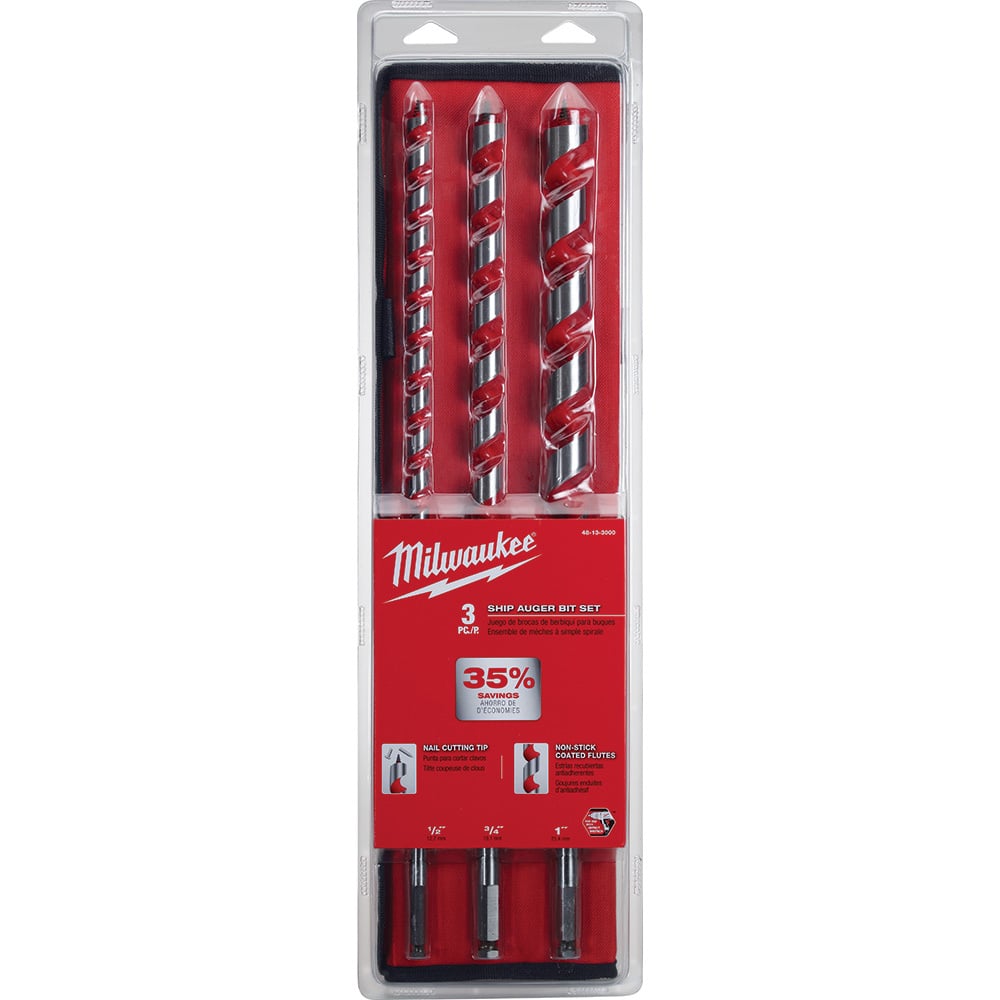 48-13-3000 Wood Drill Bit Set, 3 Pieces, Alloy Steel