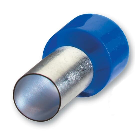 F4020 Sta-Kon F Series Insulated Wire Ferrule, 14 AWG Stranded Copper Conductor, 0.571 in L, Copper, Blue
