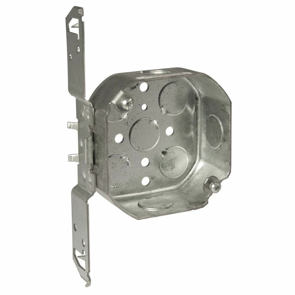 161 Octagon Box, Steel, 15.5 cu-in, 8 Knockouts