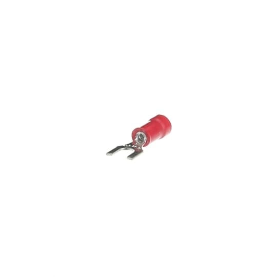 RA1147 Sta-Kon RA Series Insulated Fork Terminal, 22 to 16 AWG Conductor, 0.97 in L, Brazed Seam/Serrated Barrel, Copper, Red