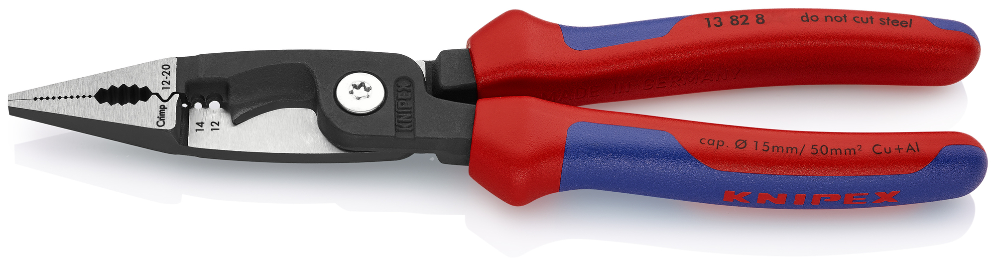 6-in-1 Electrical Installation Pliers 12 and 14 AWG, 8 in., Multi-Component, Bulk