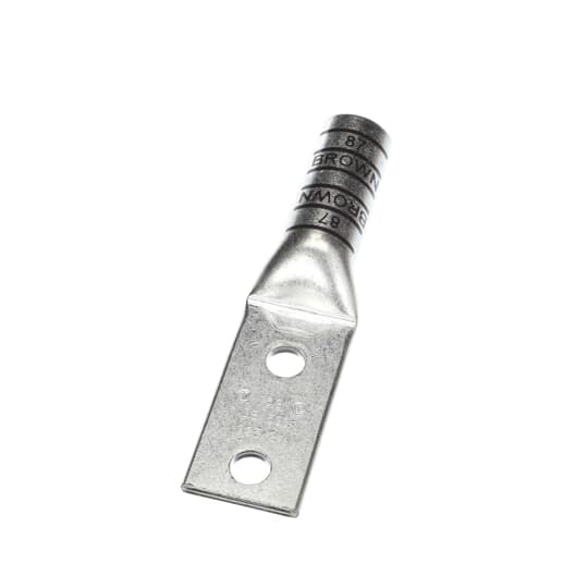 54876BE Color-Keyed 54800 2-Hole Non-Insulated Compression Lug, 500 kcmil Copper Conductor, Die Code: 87, 1/2 in Stud, Copper