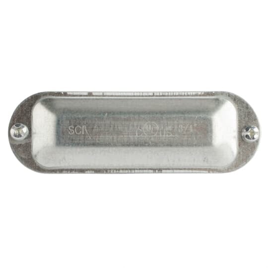 K75S T&B Oval Raised Dome Conduit Body Cover With Stainless Steel Stamped Steel Screw, 3/4 in Hub, For Use With Series 35 EMT Conduits, Stamped Steel, Zinc Plated