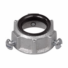 S1036 Setscrew Threadless Throat Conduit Bushing, 2 in Trade, Malleable Iron