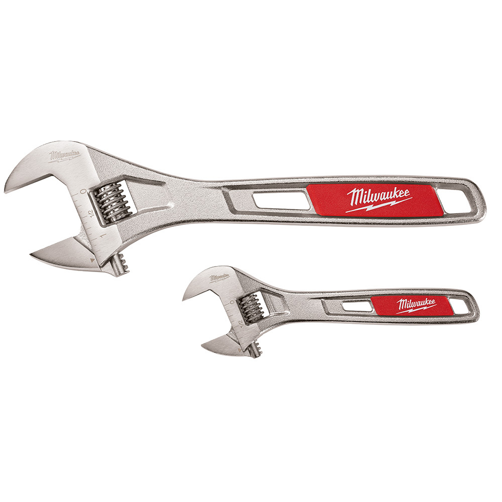 48-22-7400 Adjustable Wrench Set, 2 Pieces, 6 in, 10 in, Polished Chrome