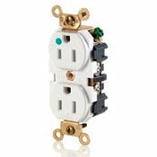 MRI83-GY Duplex Self-Grounding Straight Blade Receptacle, 125 V AC, 20 A, 2 Poles, 3 Wires, Gray
