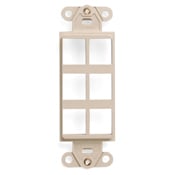 41646-I Decora QuickPort Multimedia Insert, 6 Ports, Fastened Mount, Ivory