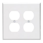 80516-W Midway Size Traditional Wall Plate, 2 Gangs, 3-1/8 in W x 4-7/8 in H, Thermoset, White