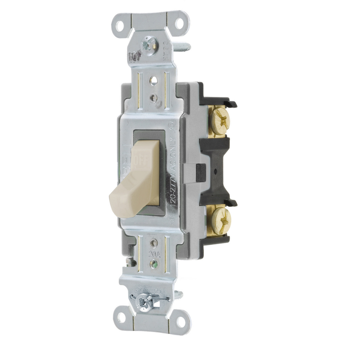 CSB220LA 2-Position Specification/Commercial Grade Standard Toggle Switch, 120 to 277 V AC, 20 A, 5540 W Power Rating, 2-Position Contact