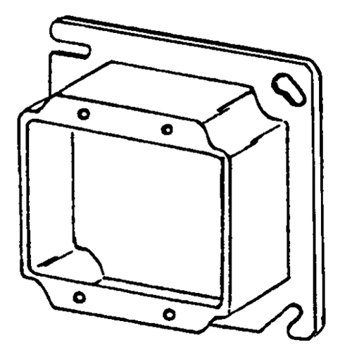 8469B Raised Square Box Cover, 4 in L x 4 in W x 1-1/4 in D, Steel