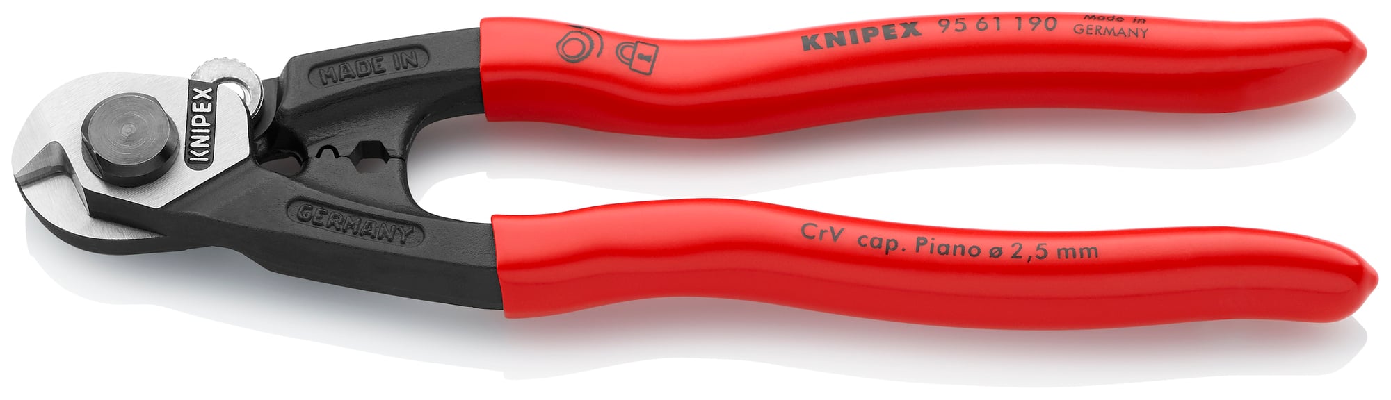 Wire Rope Shears, 7 1/2 in., Plastic Coating, Bulk