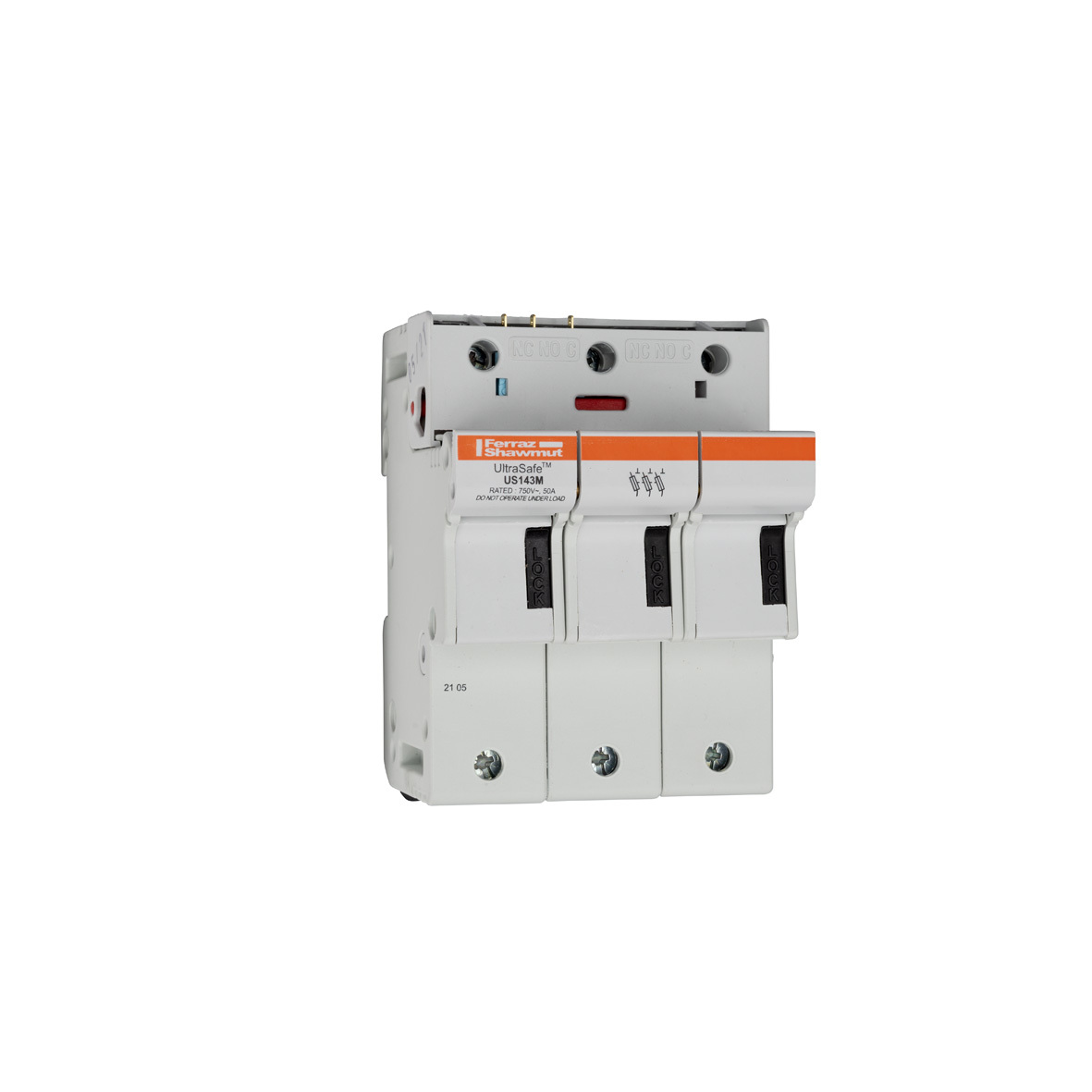 Fuse Holder 800VAC 1000VDC UL 14x51 3-Pole Microswitch IP20