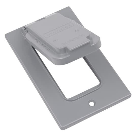 DCCGV Red Dot Weatherproof Receptacle Cover, 4-9/16 in L x 2-13/16 in W, Die-Cast Aluminum