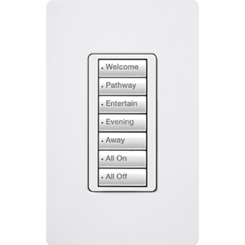 RRD-W7B-WH seeTouch LED+ Wall Keypad for RA3 Systems, 7-Button, Neutral Required, 120V, White