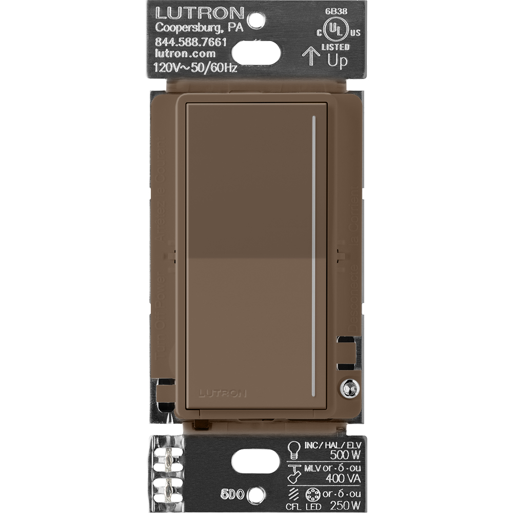 RRST-PRO-N-EP Sunnata RF PRO LED+ Touch Dimmer for RA3 Systems, Phase Selectable, LED/ ELV/ MLV, Neutral Required, 120V, Espresso