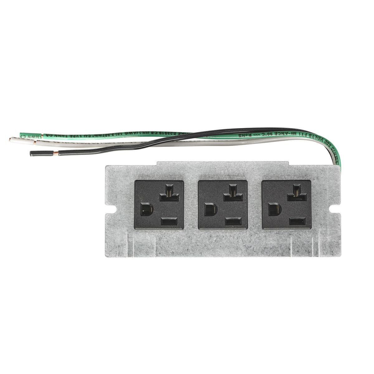 PWFBMP3R Recessed Pre-Wired Device Plate, 5.01 in L x 2.04 in W, 2, 4, 6 Gangs, Steel