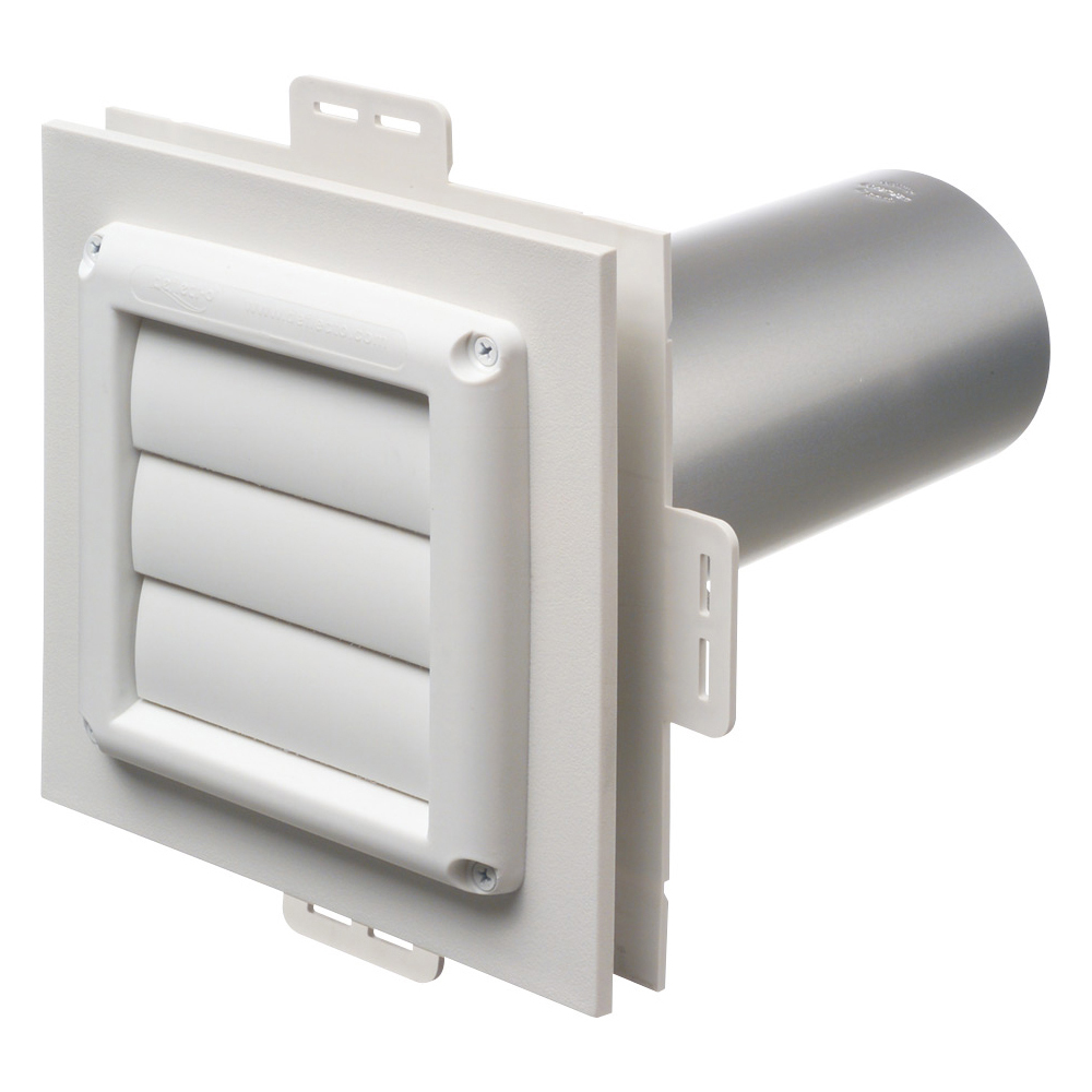 DV1 Non-Metallic Dryer Vent Mounting Block Kit, Plastic, White
