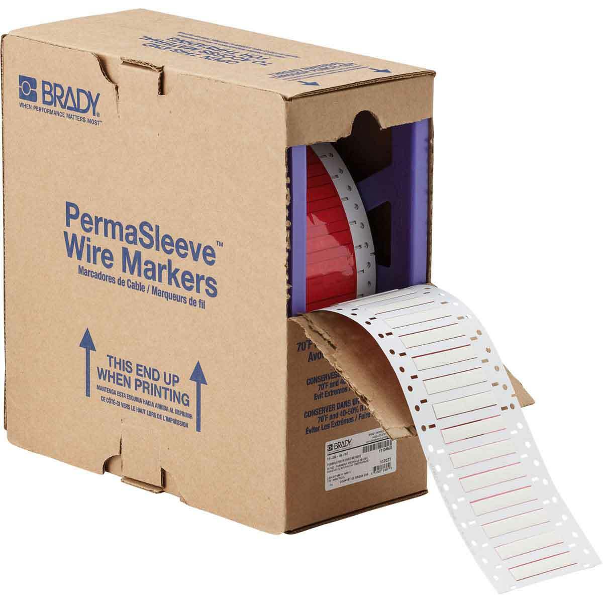 HX-187-2-WT-2 PermaSleeve 1-Sided Heat Shrink Wire Marker Sleeve, 16 to 10 AWG Wire, 1 in W, B-7642 Polyolefin