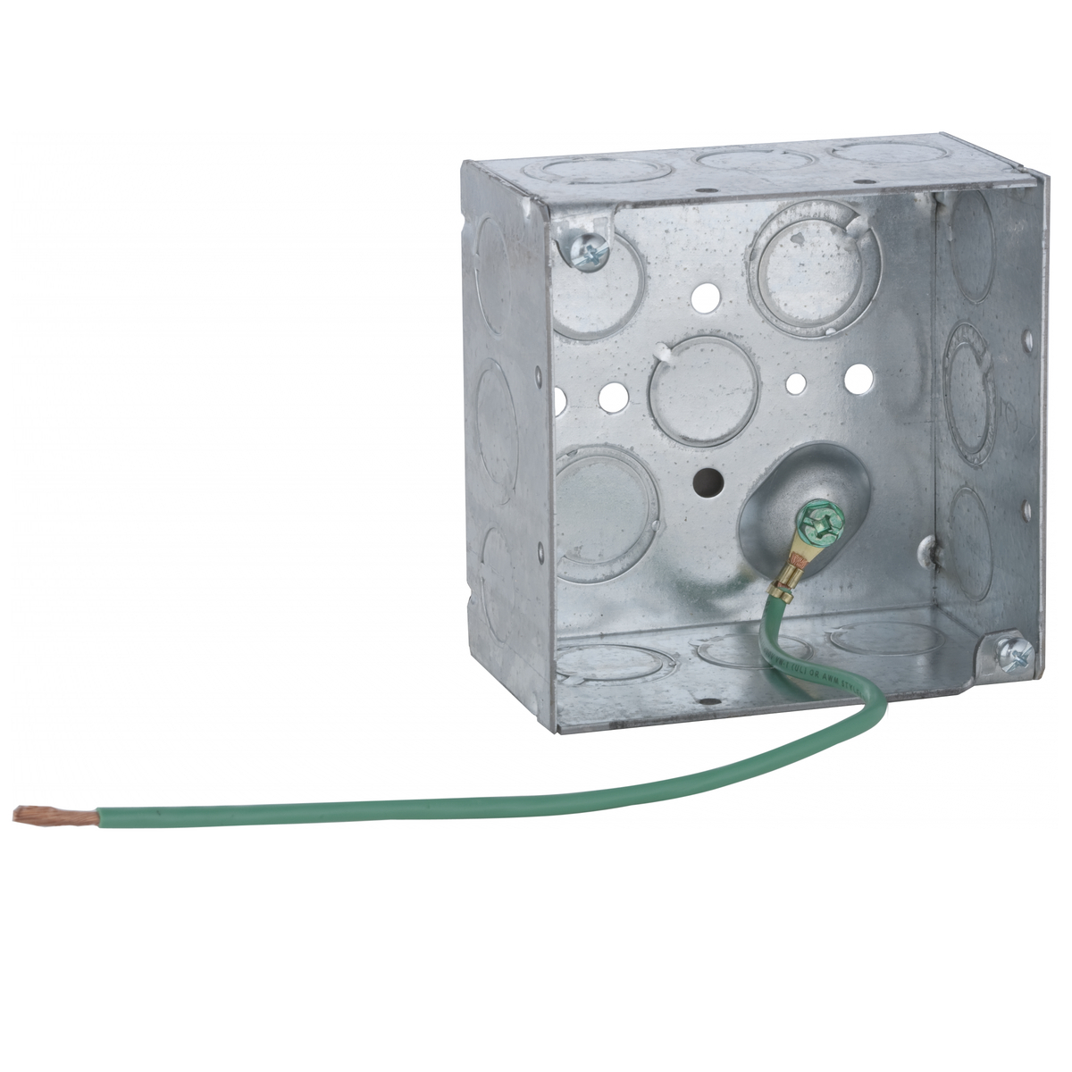 232SM Square Box, Steel, 30.3 cu-in Capacity, (16) Knockouts, 4 in H x 4 in W x 2-1/8 in D