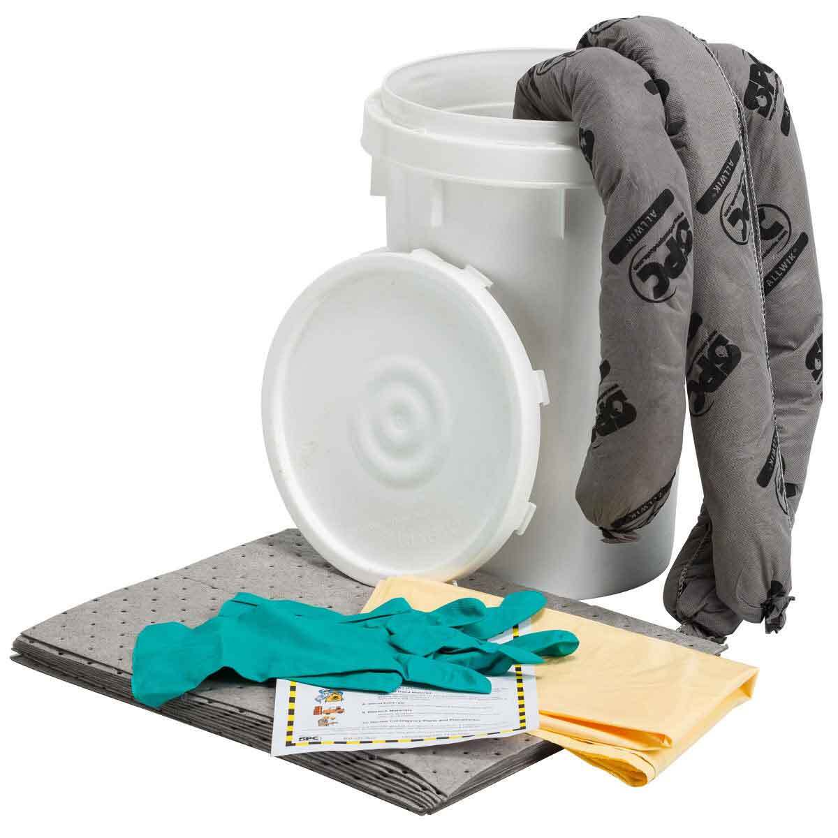 SKA-BKT Wraptor Portable Spill Kit, 6.5 gal Bucket, Fluids Absorbed: Universal