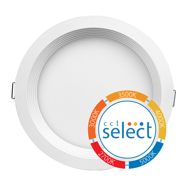 RELR 6 Inch Round Regressed LED Remodel Downlight CCT Selectable 2700K/3000K/3500K/4000K/5000K 120V 93 CRI White