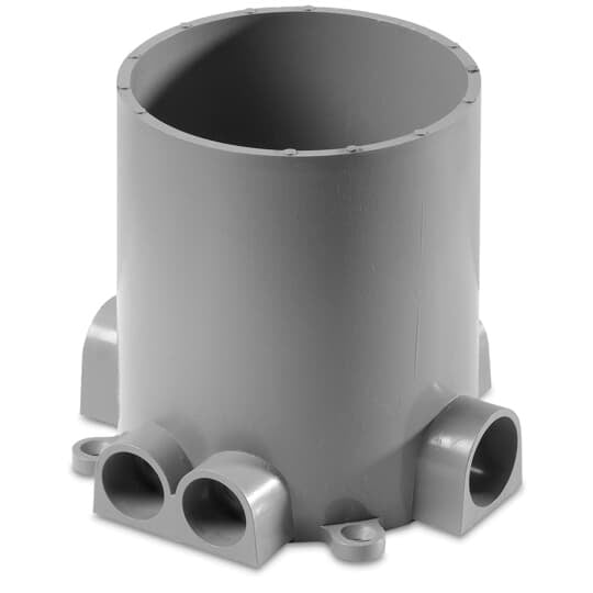 68-P Steel City 68 Series Flush Service Non-Metallic Floor Box, PVC, 100 cu-in Capacity, (4) Outlets, 6-3/8 in W x 6 in D