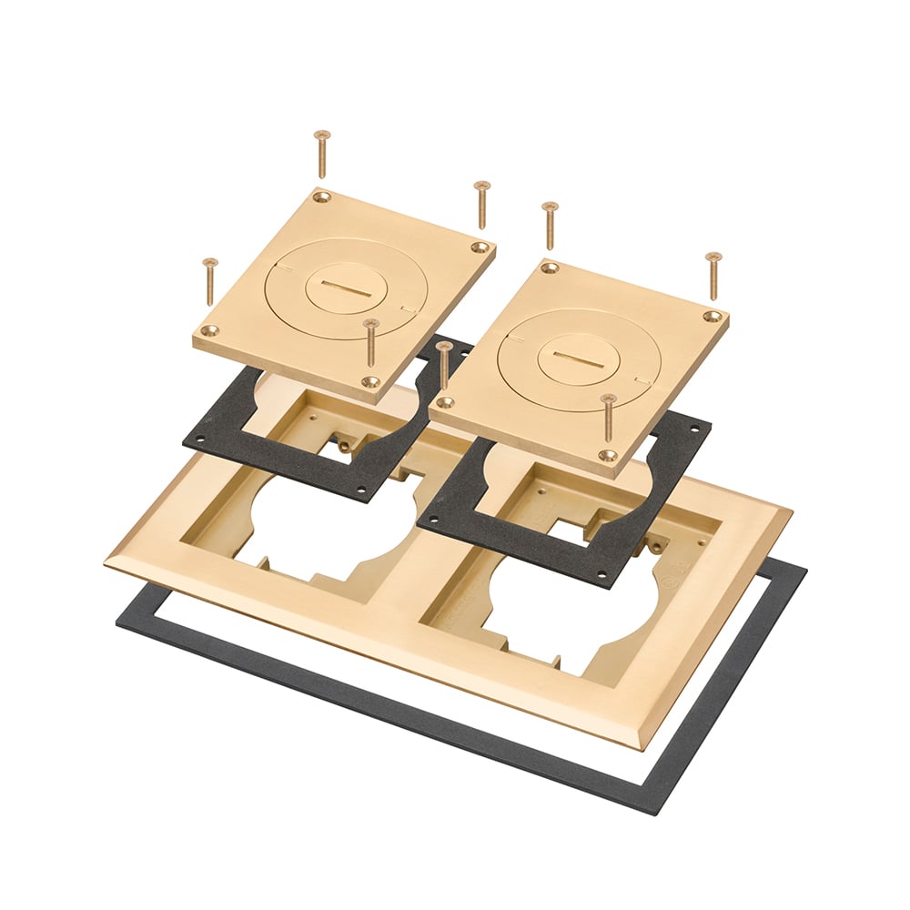 FLBC8523MB Gangable Box Cover Kit With Furniture Feed Insert, 6.094 in L x 9.288 in W, Zinc