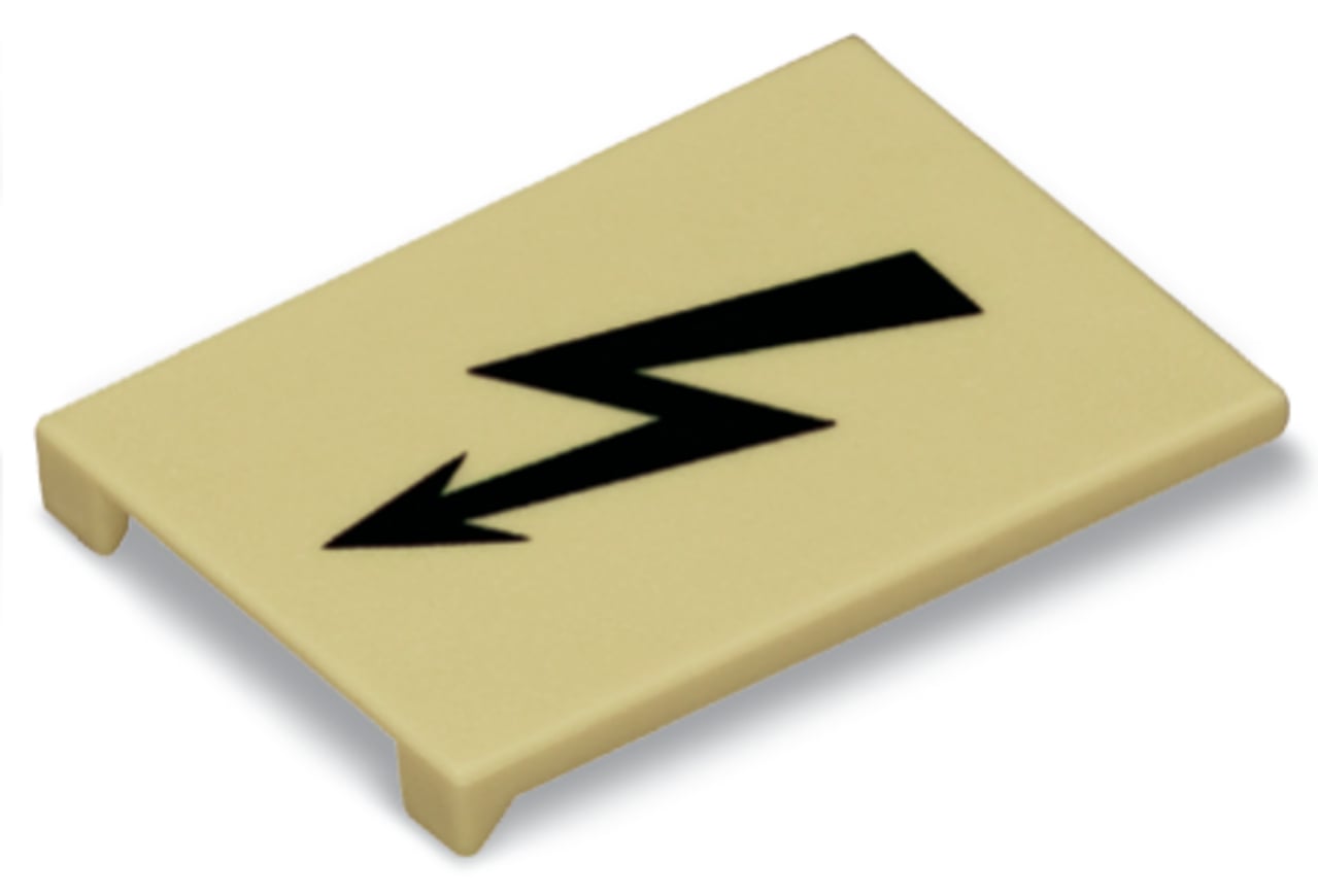 285-420 High Voltage Protectice Warning Marker, Yellow Legend, Polyamide