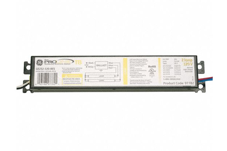 GE232-120-RES Linear Standard Electronic Fluorescent Ballast, 32 W Lamp, 120 V AC, Instant, 0.83 Ballast Factor