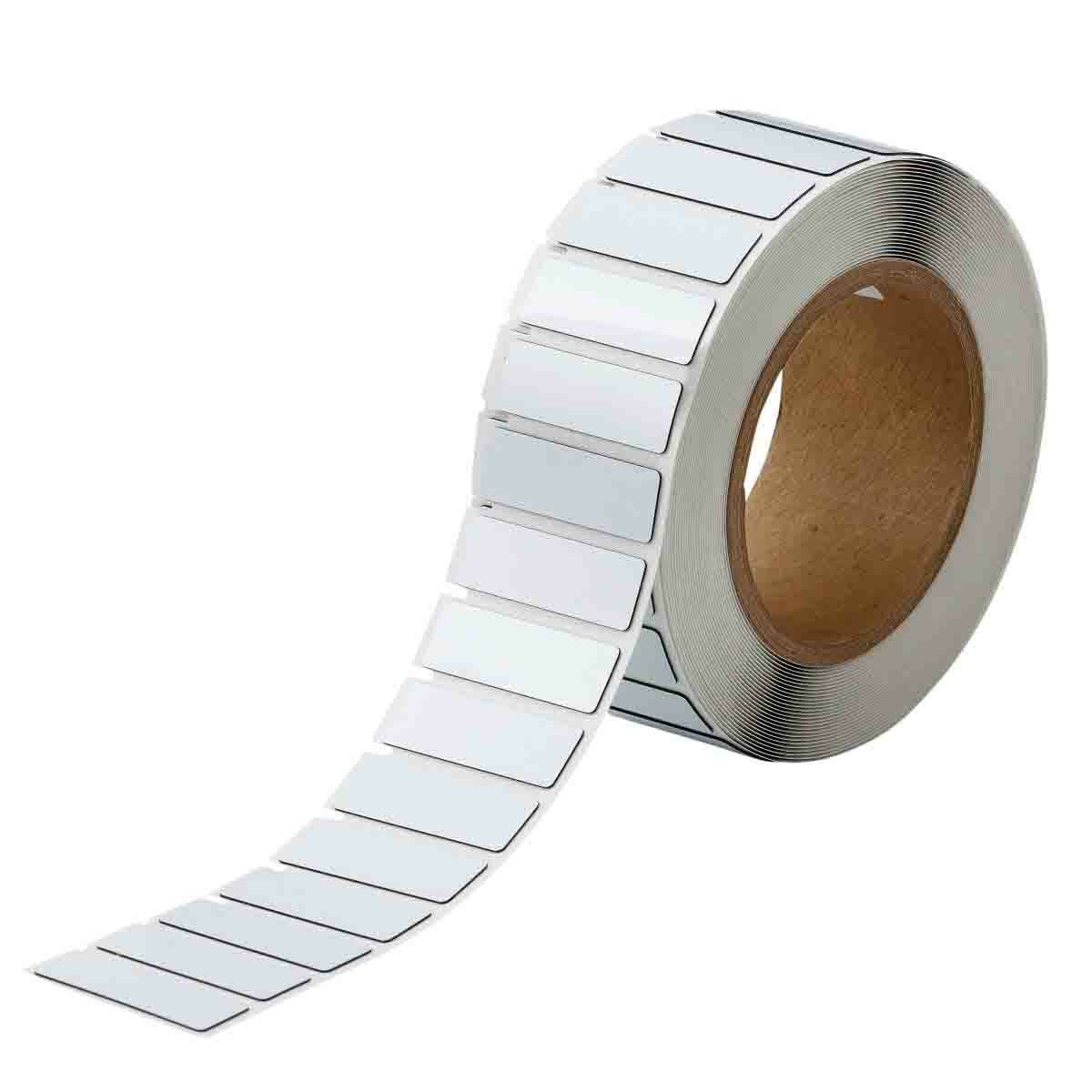 THTEP-172-593-.5 Rectangular Raised Panel Label, 0.59 in L x 1.77 in W, Colored Blank Legend, White, B-593 Polyester, 500 per Roll Labels