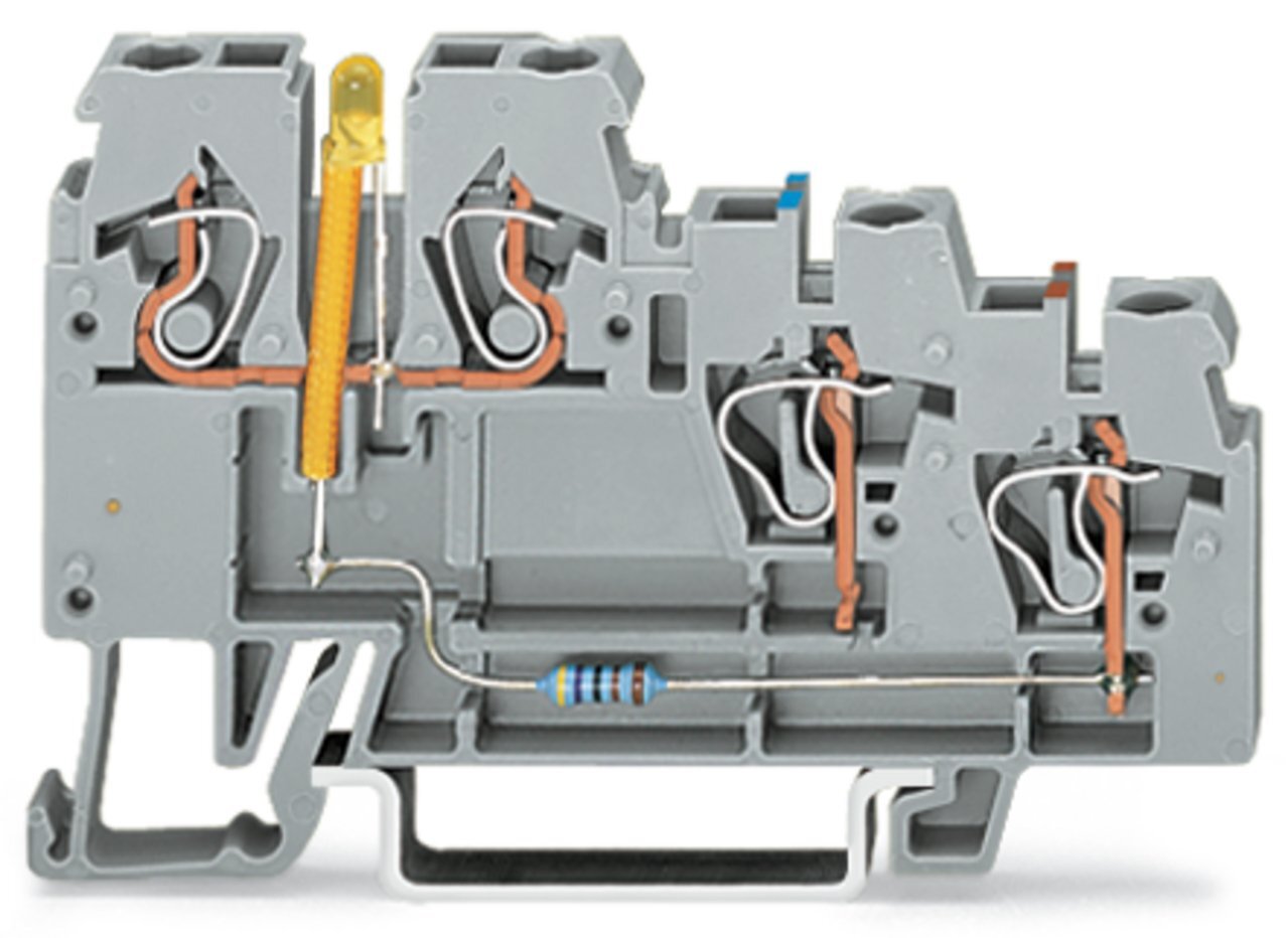 270-560/281-507 Operating Tool Sensor Terminal Block, 24 V DC, 18 A, 28 to 12 AWG Wire, 3 Poles, DIN Rail Mount
