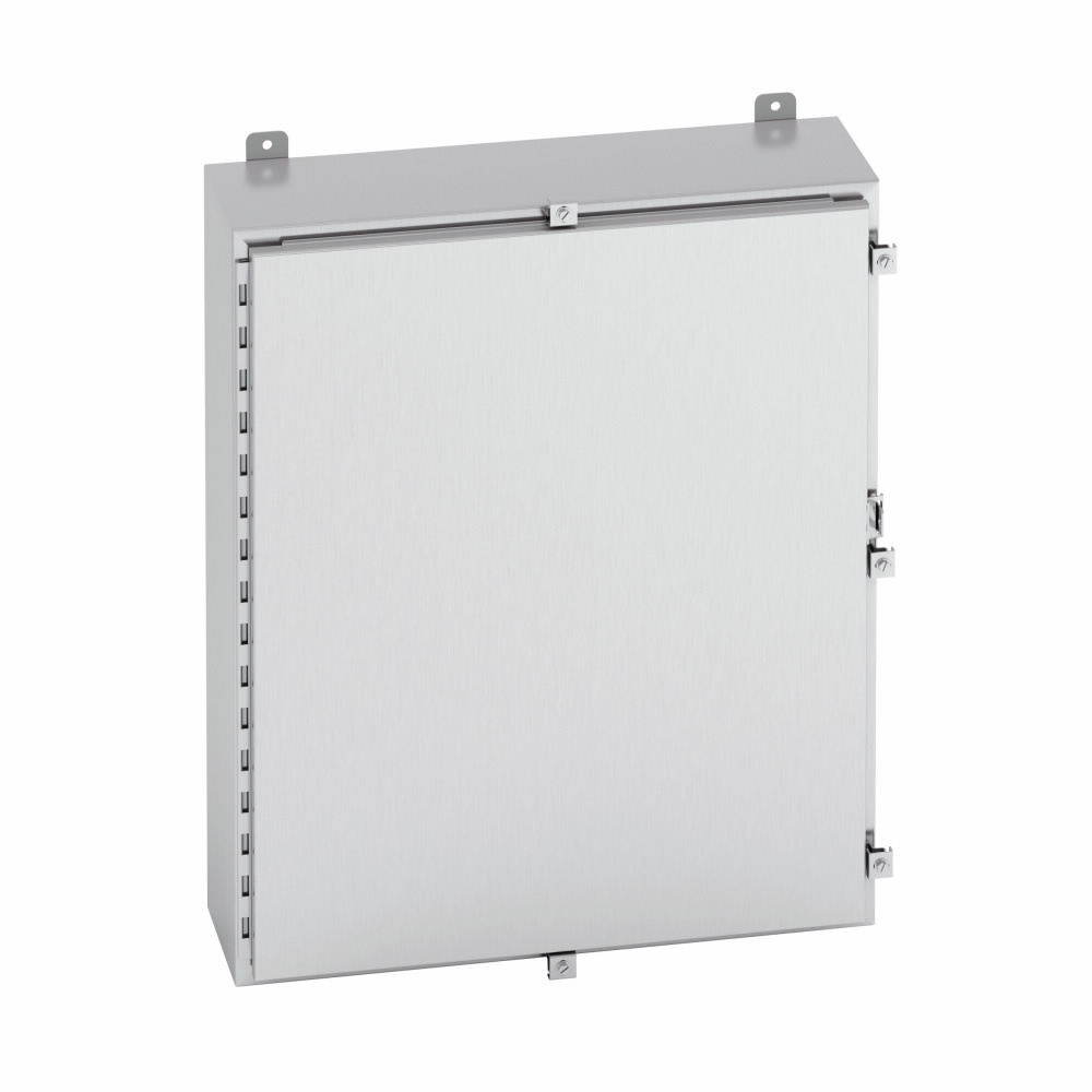 20208-4XS 1-Door Electrical Enclosure, 20 in W x 8 in D x 20 in H, NEMA 4X/IP66 NEMA Rating, 304 Stainless Steel