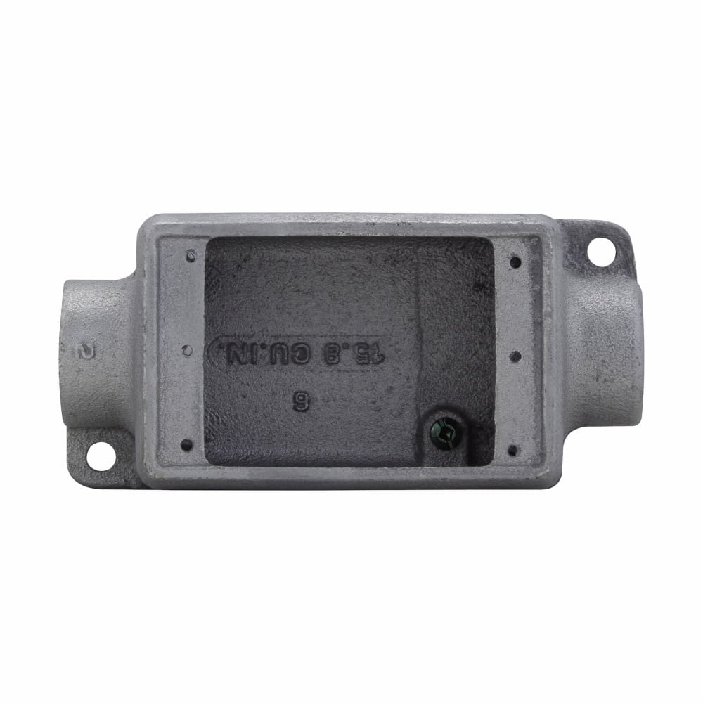 FSCA1 Condulet Back-Feed Shallow Device Box With Mounting Lug and Ground Screw, Feraloy Iron Alloy, 1 Gangs, 2-3/4 in W x 2-3/4 in D x 6-1/32 in H