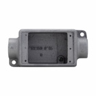Eaton Crouse-Hinds series Condulet FSC device box, Shallow, Feraloy iron alloy, Single-gang, A shape, Back feed, 1/2"