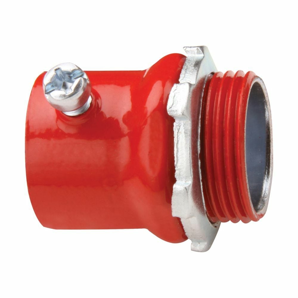 451RED Setscrew Conduit Connector, 3/4 in Trade, For Use With EMT Conduit, Steel, Painted