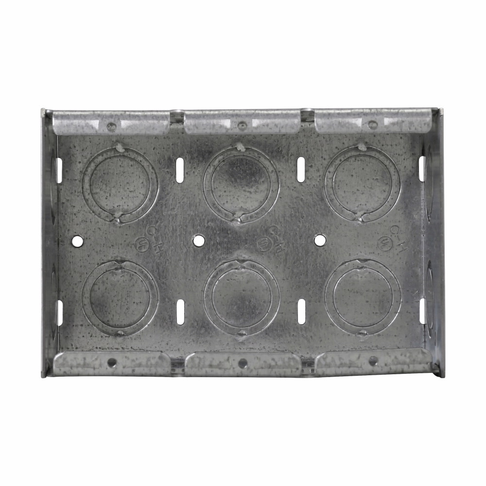 TP684 Welded Masonry Box, Steel, 46.5 cu-in Capacity, 3 Gangs, 18 Knockouts