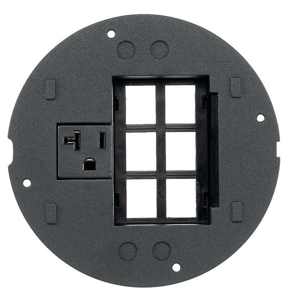 S1SPMAX Standard Fire-Rated Poke-Through Sub Plate, 5.36 in Dia, 6.26 in L, Cast Aluminum