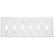 85036 Standard Size Traditional Wall Plate, 6 Gangs, 11.8 in W x 4.5 in H, Thermoset, Brown