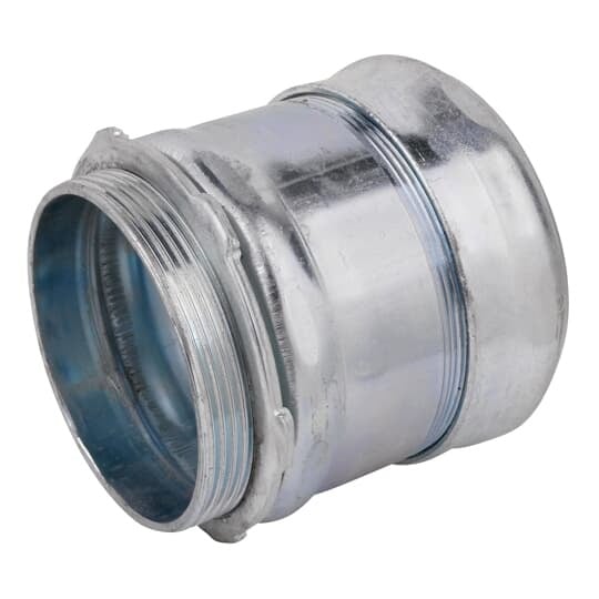 TC119A Steel City Non-Insulated Compression Connector, 3-1/2 in Trade, For Use With EMT Conduit, Steel, Zinc Plated