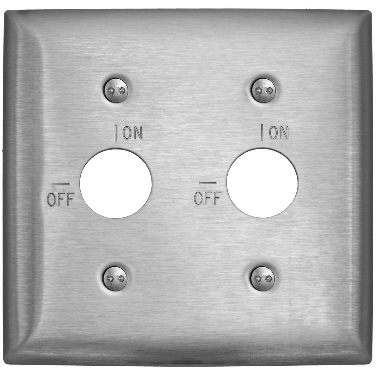 SS22RKL Standard Wall Plate, 2 Gangs, 4.6 in W x 4.5 in H, 302/304 Stainless Steel, Metallic
