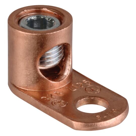 L250H Blackburn Type L Compact Mechanical Connector, 6 AWG to 250 kcmil Stranded Copper Conductor, 13/32 in Stud, 1 Bolt Holes, Copper