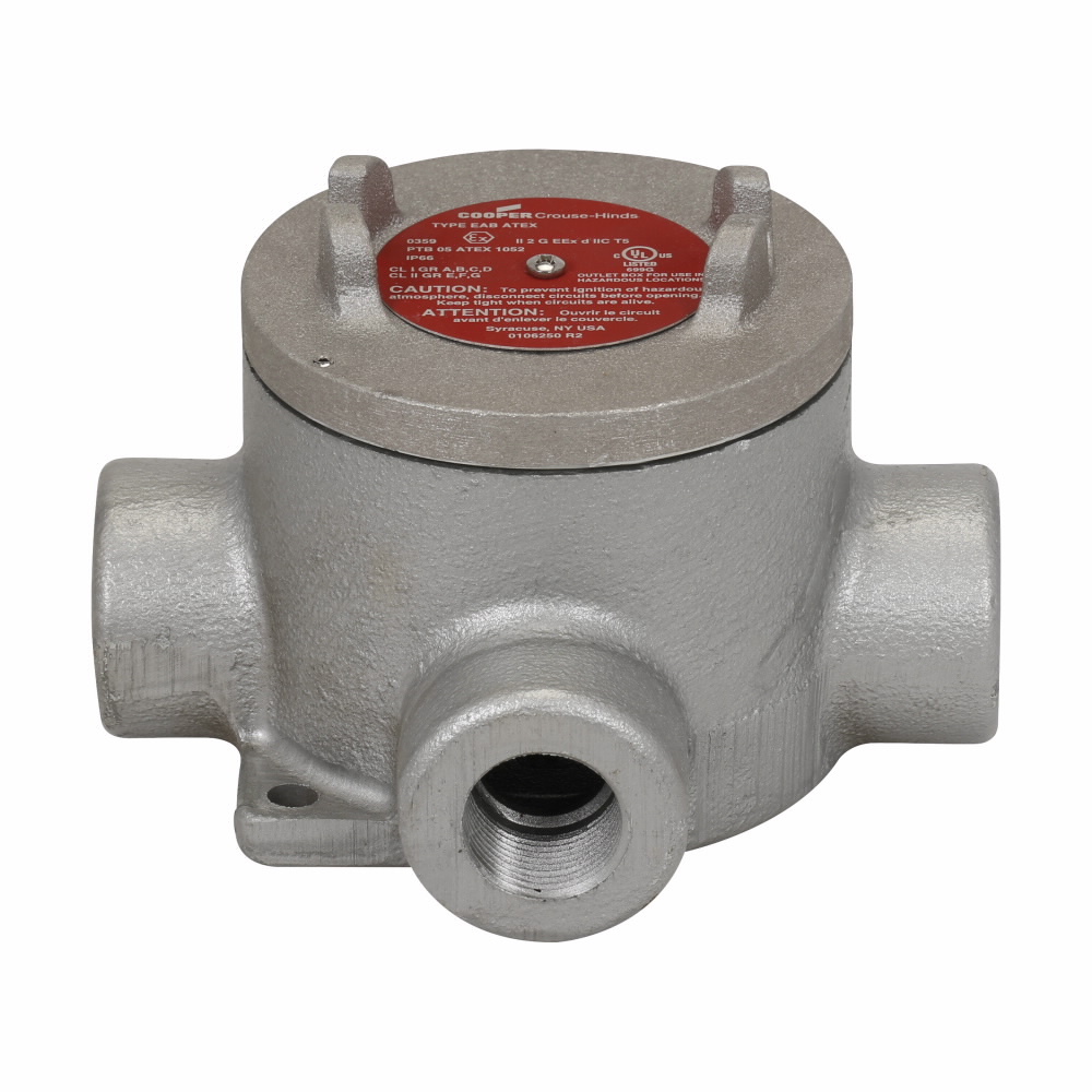 EABX26 ATEX Type X Conduit Outlet Box With Cover, 3/4 in, 3 in Cover Opening