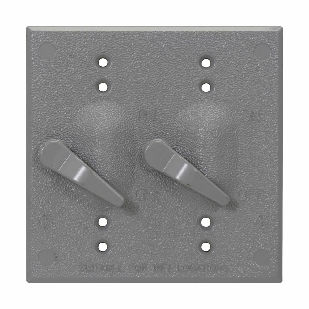 TP7272 Weatherproof Toggle Switch Outlet Cover With (2) 15 A 125 V 1-Pole Switch, Stamped Aluminum
