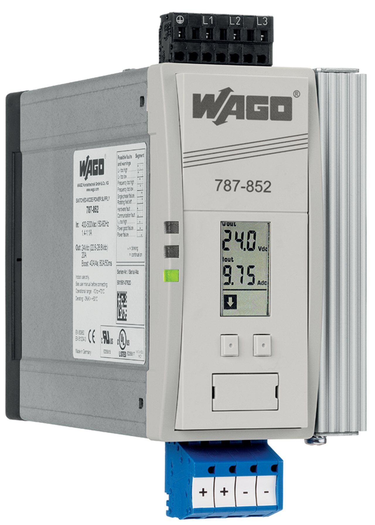 787-852 3-Phase, 780 V Input, 24 V DC Output, DIN Rail Mount