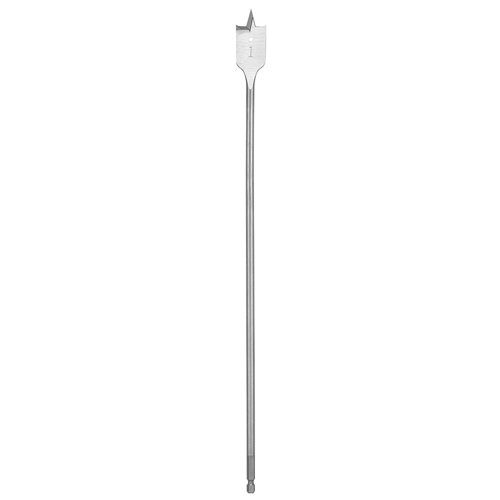 48-27-0195 Flat Boring Bit, 1 in Dia, 16 in OAL, Flat Flute, 1/4 in Shank