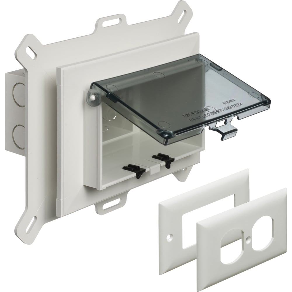 DBHS1C InBox DB Series 1-Piece Low Profile Electrical Box, Plastic, 22 cu-in Capacity, 1 Gangs, 1 Outlets, 7.012 in L x 9.058 in W x 5.16 in H