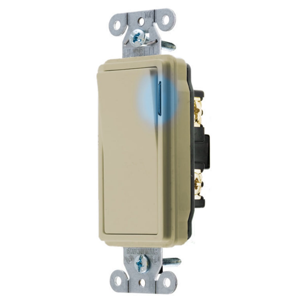 DS120IL DS Series Heavy Duty Illuminated Specification Grade Standard Sized Decorator Switch, 120 to 277 V AC, 20 A, 5540 W Power Rating, 2 Position Contact